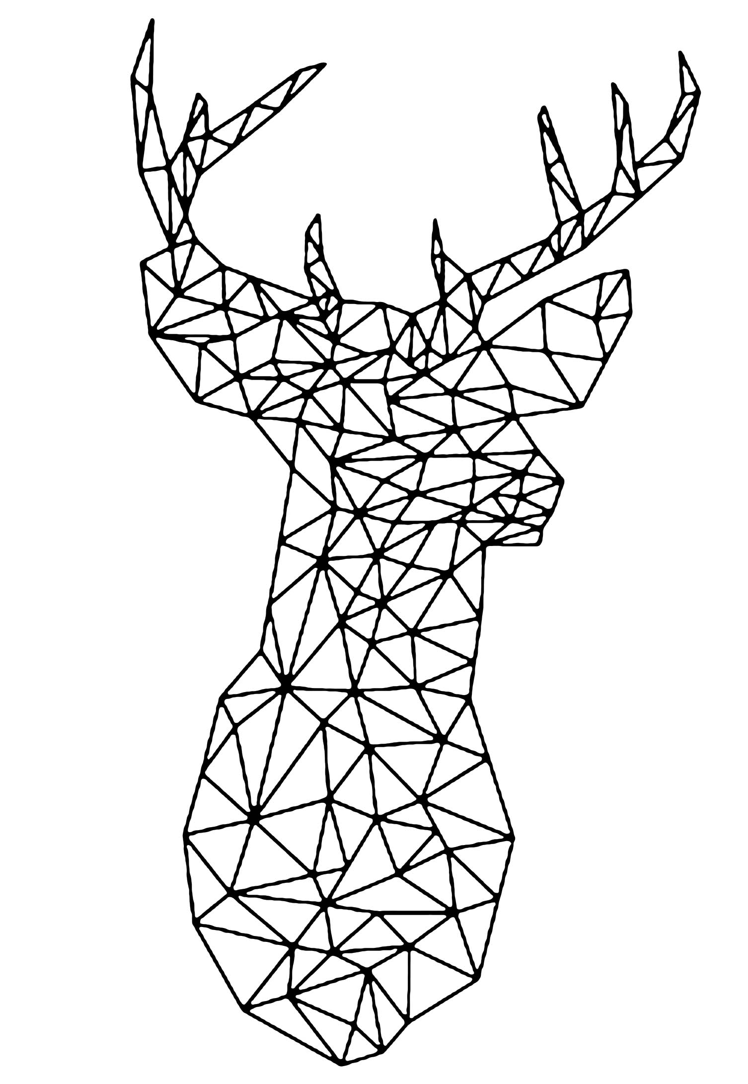 Deer only drawn with straight lines, Artist : Art'Isabellle