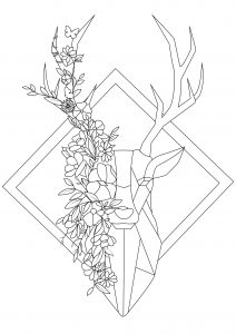 deers  coloring pages for adults