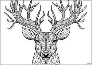 Deer with complex geometric shapes