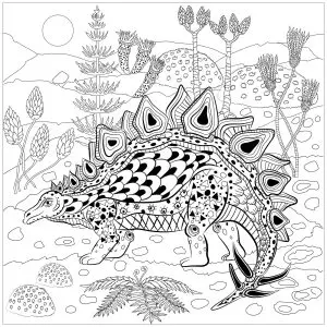 Stegosaurus in nature