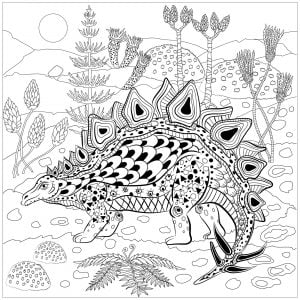 Dinosaurs - Coloring Pages for Adults