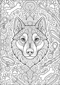 Dog's mouth and pretty motifs around it