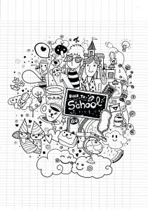 Coloring doodle back to school by 9george