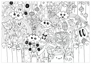 Coloring doodle totoro for chloe