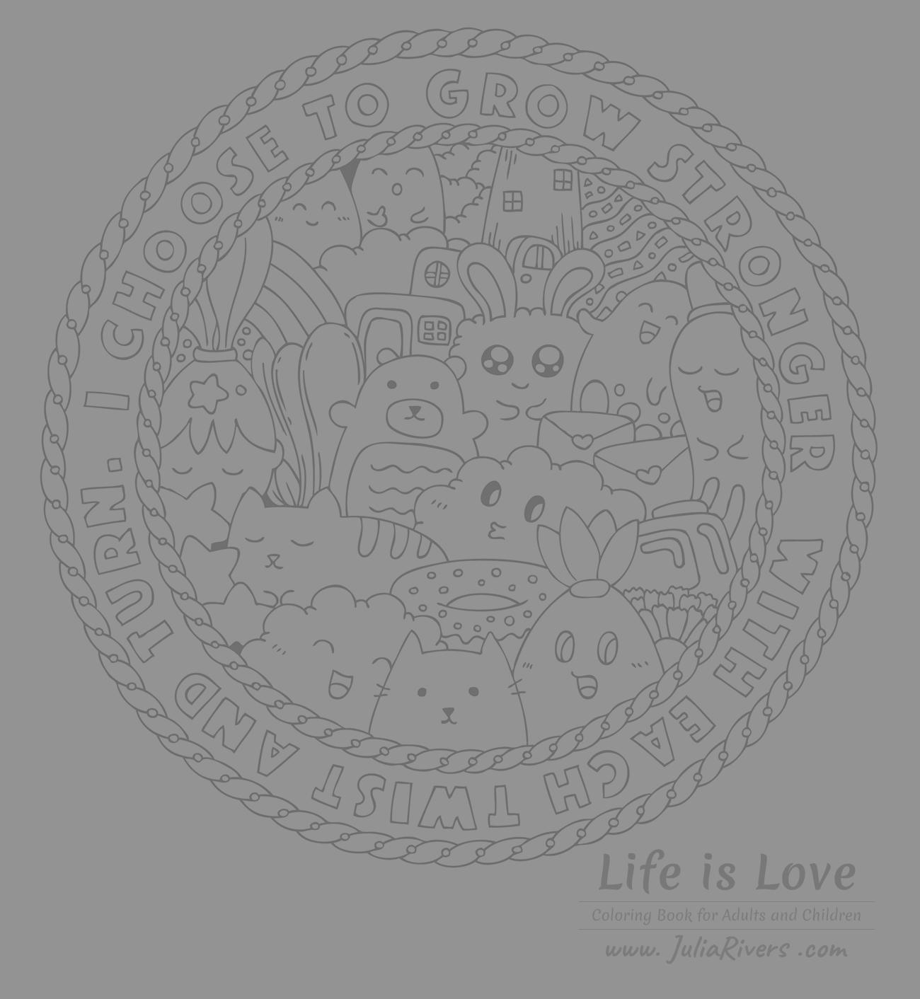 Life Is Love Doodle Art Doodling Adult Coloring Pages