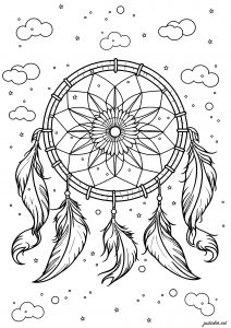 Dreamcatcher in the sky (Coloring Page)