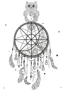 Printable Dreamcatchers complex coloring sheets for adults