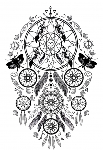 Coloring page incredible dreamcatcher