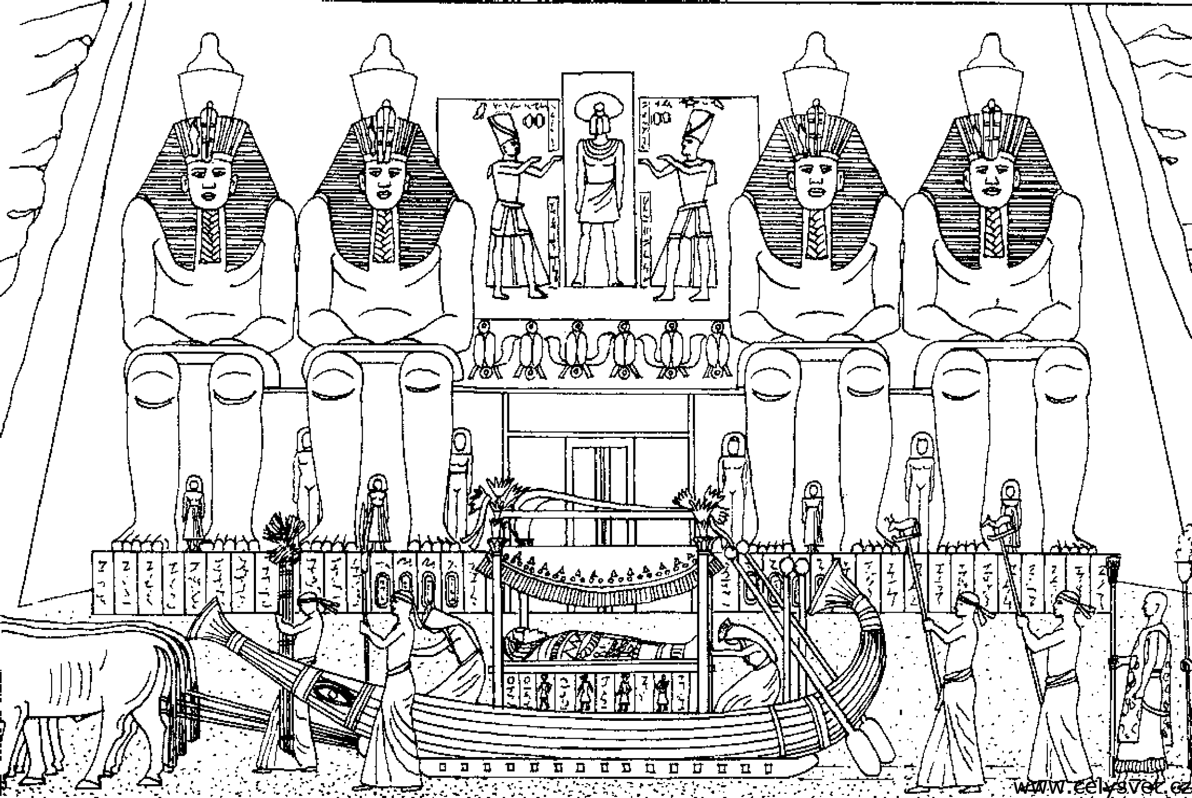 Download Egypt funeral of a pharaoh - Egypt Adult Coloring Pages