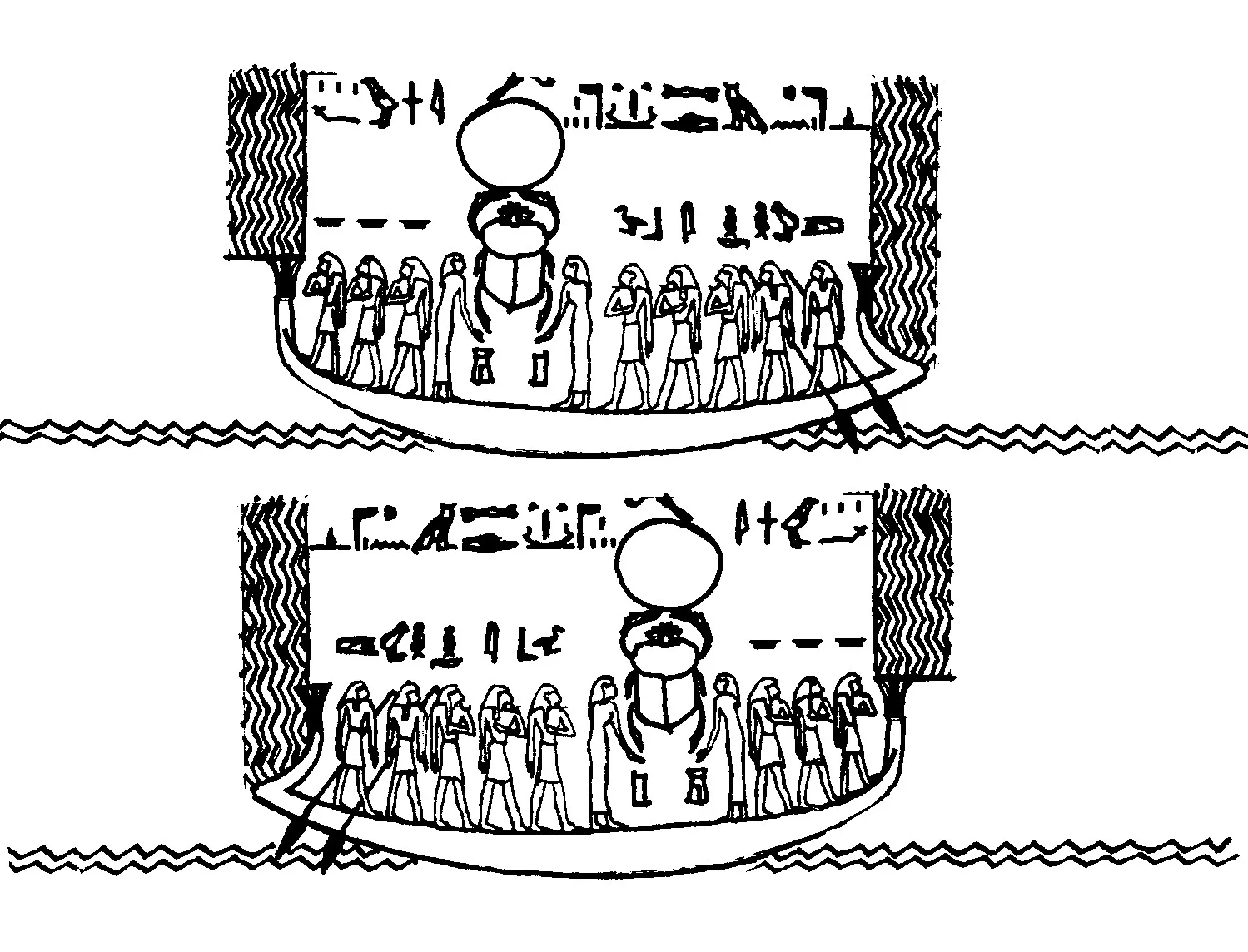 Egypt boat (Printable Egypt & Hieroglyph Coloring Page for adults)