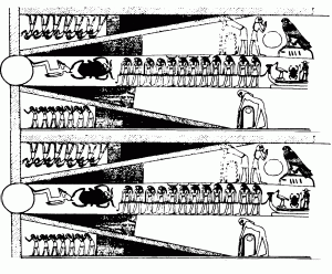 coloring-egypt-fresco-funeraire (Egypt & Hieroglyph Coloring Page)
