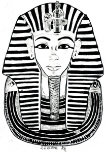 Tutankhamon, 11th Pharaon of the XVIIIth Dynasty (Egypt & Hieroglyph Coloring Page)