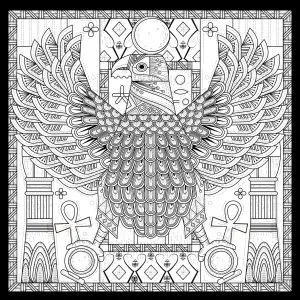 Egypt eagle egyptian style with symbols by kchung