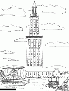 coloring-adult-egypt-lighthouse-of-alexandria