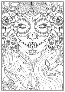 Day of the Dead make up coloring page