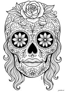 Face adorned with delicate flowers