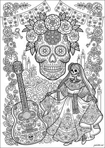 Catrina and calavera of the Day of the Dead
