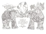 Elephants Coloring Pages