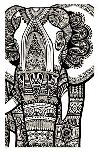 Coloring elephant te print for free