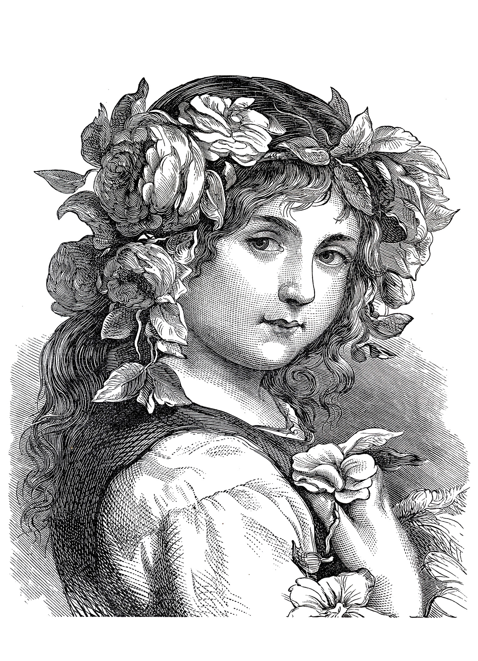 Flower girl engraving (1868)