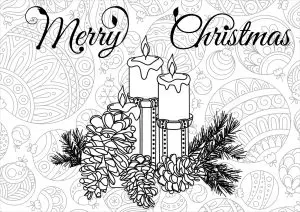 Christmas candles and balls