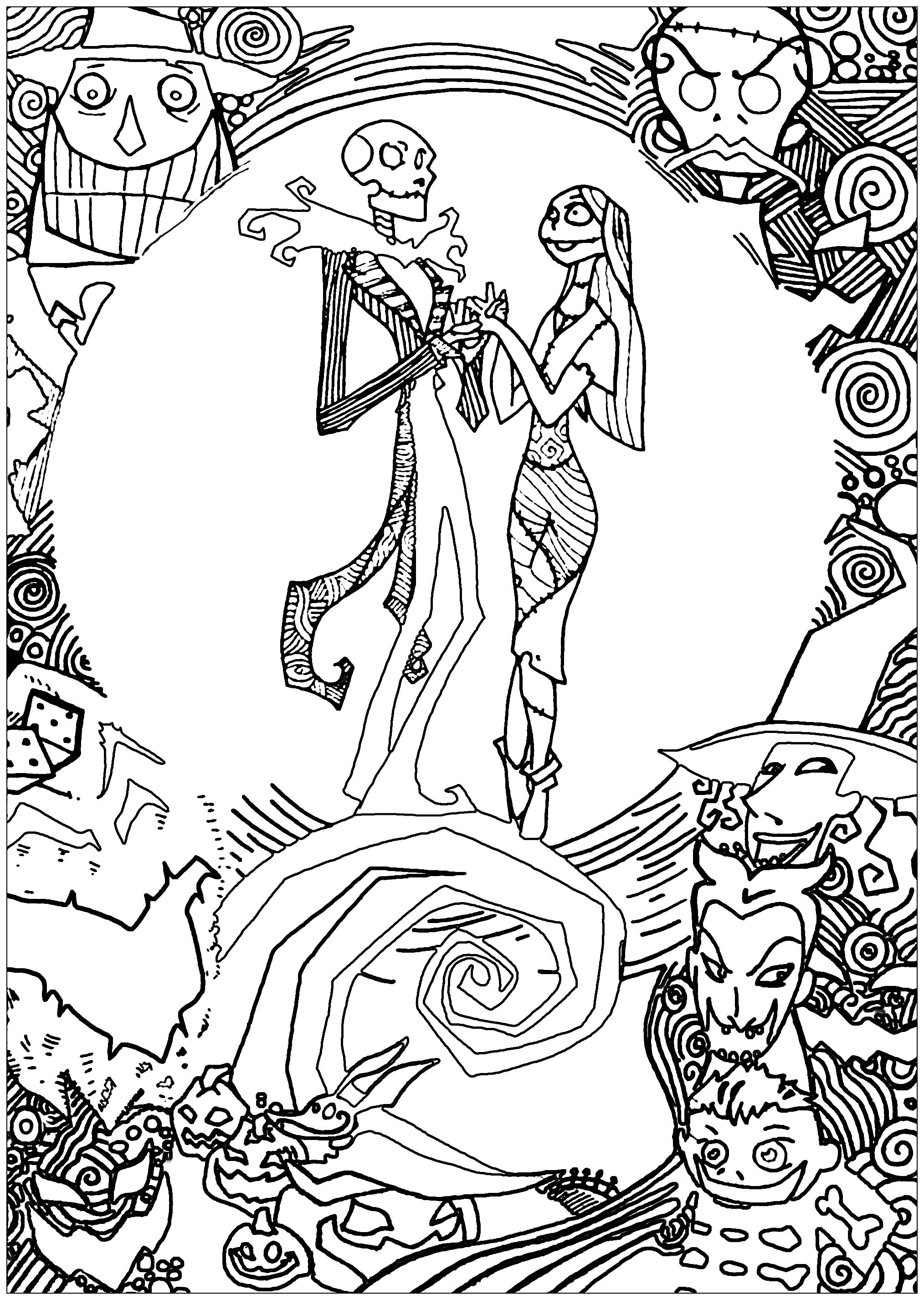 zero nightmare before christmas coloring pages