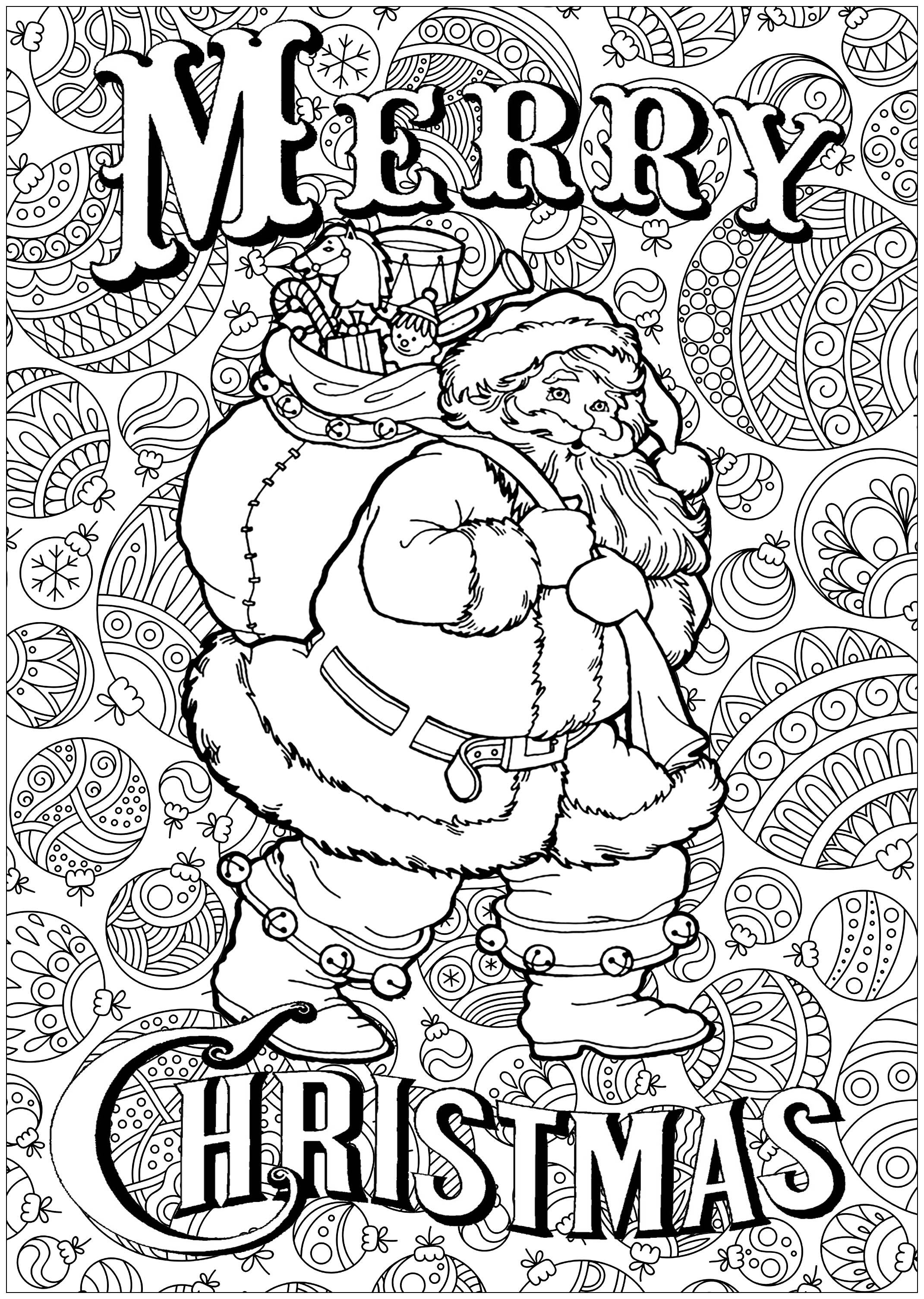 Santa Claus with text and background