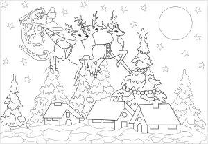 Christmas village and Santa Claus