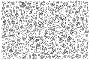Christmas Doodle (Coloring Page)