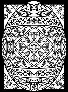 Easter eggs with abstract patterns
