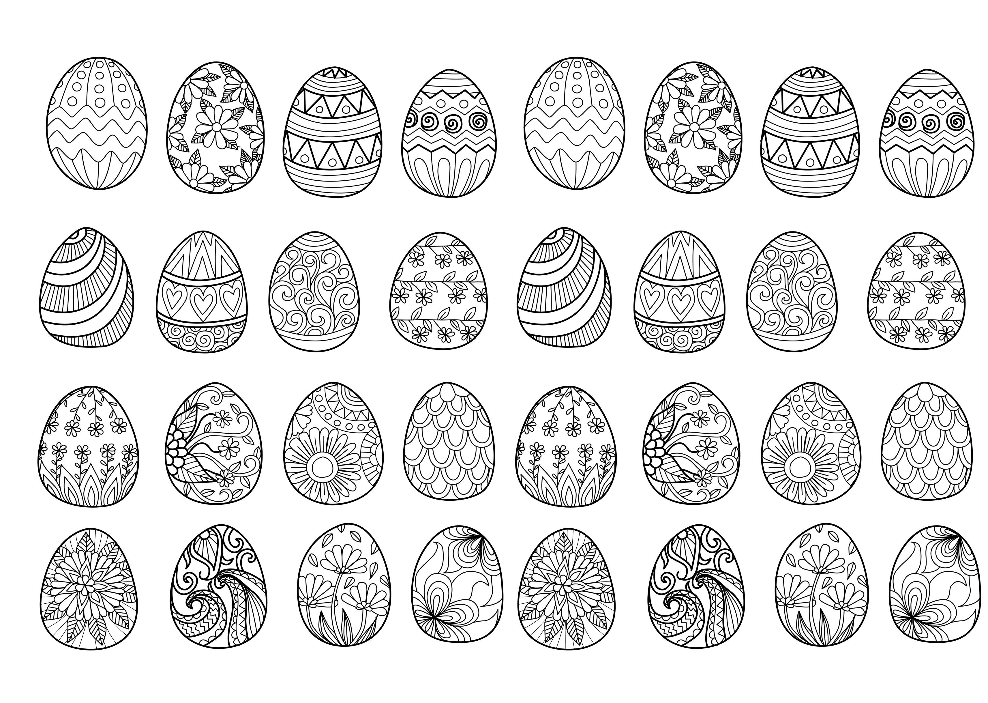 Easter eggs complex - Easter Adult Coloring Pages