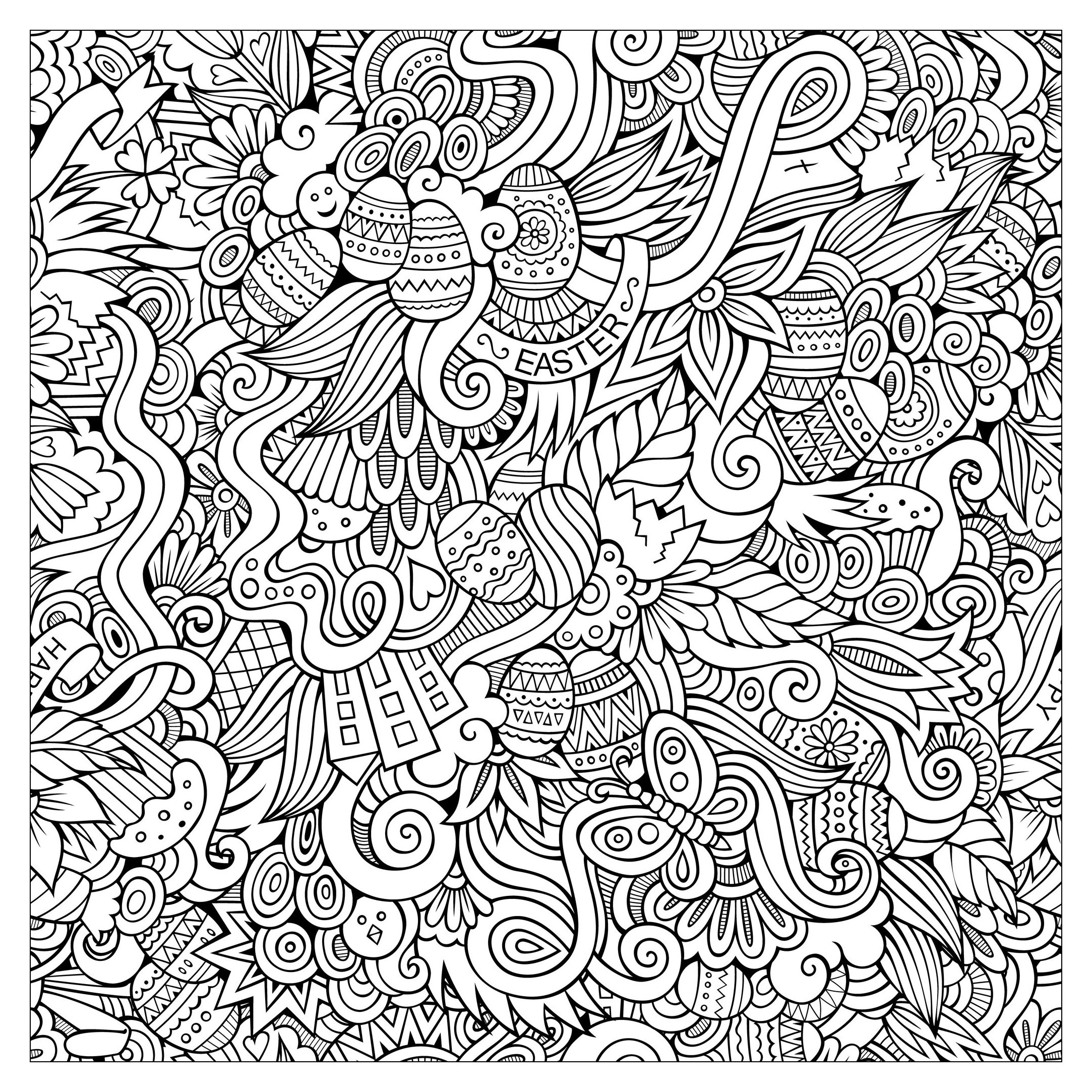 Easter olga kostenko - Easter Adult Coloring Pages
