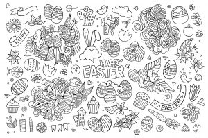 Coloring adult simple easter doodle by olga_kostenko