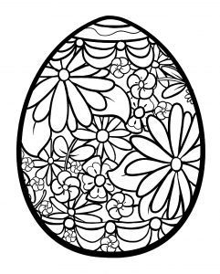 Coloring easter egg with flowers