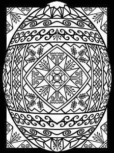 Easter eggs with abstract patterns