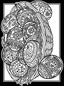 Easter eggs to print and color