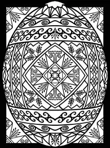 Easter eggs with abstract patterns