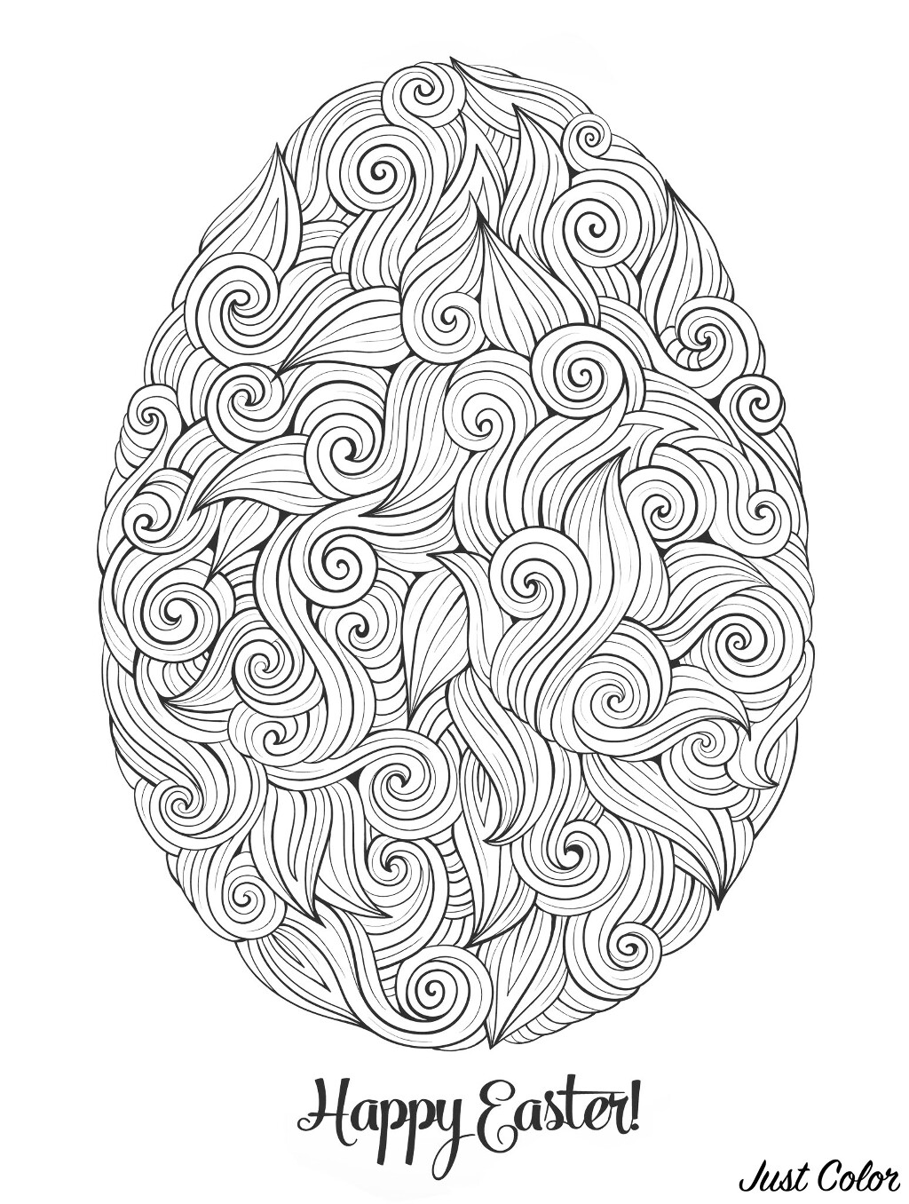 Easter Egg By Olga Kostenko Easter Adult Coloring Pages
