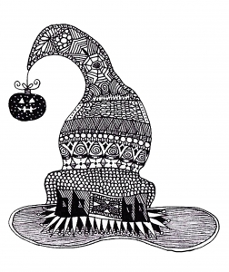 Halloween Zentangle Witch Hat