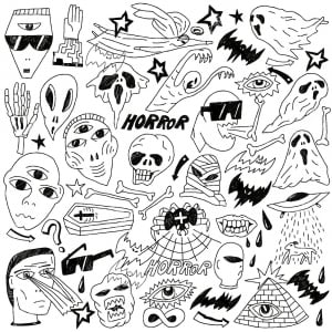 Spooky Doodle With Halloween Characters