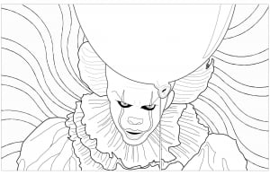 coloring-ca-clown-pennywise-psychedelic-background