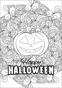 Pretty pumpkin with abstract motifs in the center