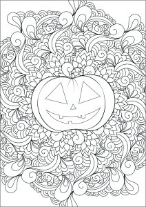 Pretty pumpkin with abstract motifs in the center