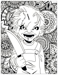 Horror coloring page chucky