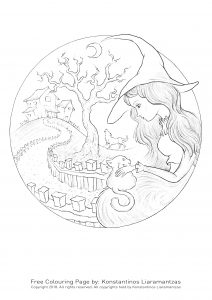 Witch and cat