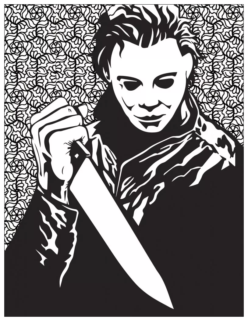 Horror michael myers (Printable Costume SuperCenter Coloring Page for adults)