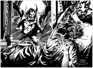 Dracula illustration (Halloween Coloring Page)