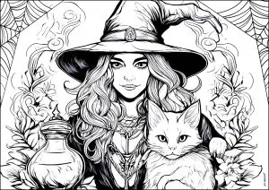 Printable Halloween complex coloring sheets for adults