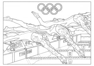Olympic games : Swimming (Sport Coloring Page)