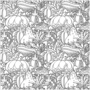 Thanksgiving pumpkin with flowers